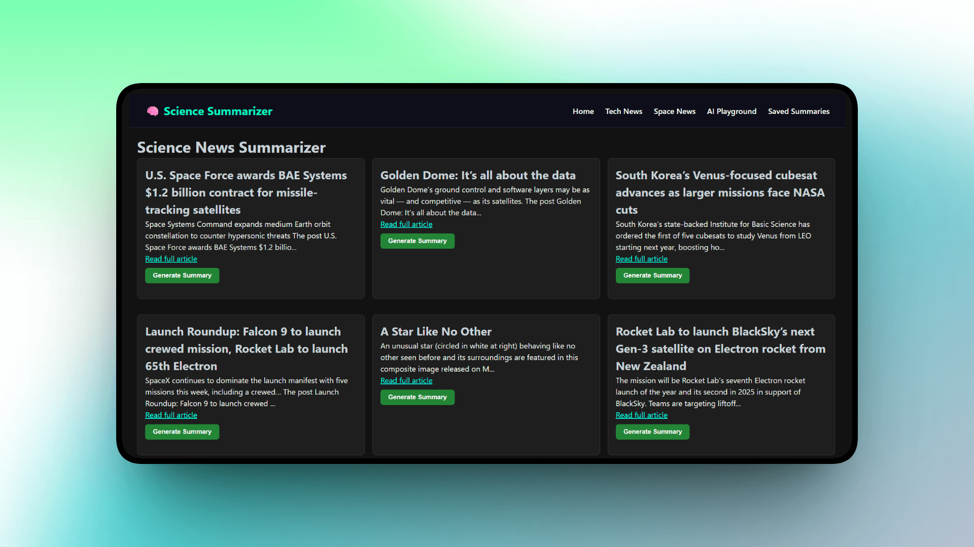 Science News Summarizer