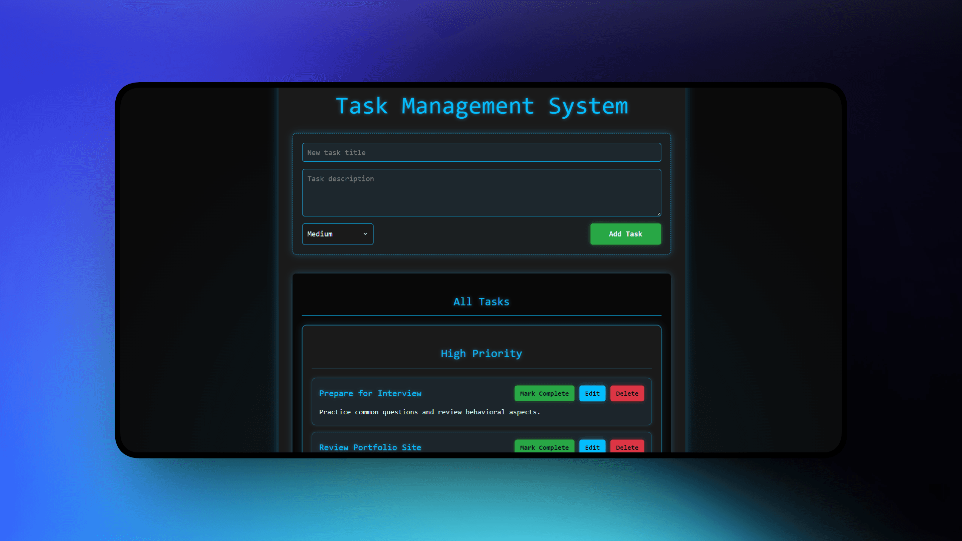 TypeScript Task Manager